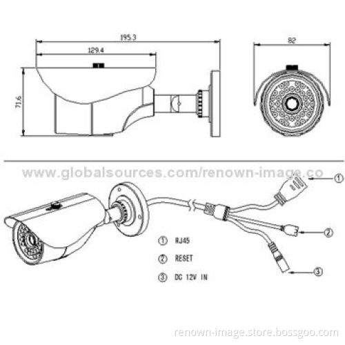 Bullet IP Camera with 1.3MP Hisilicon Hi3516 Sony CMOS IMX138 122